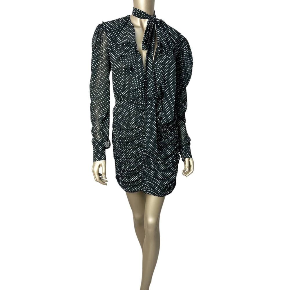 Marianna Senchina Polka-dot Silk Scarf Mini Dress Sz.M